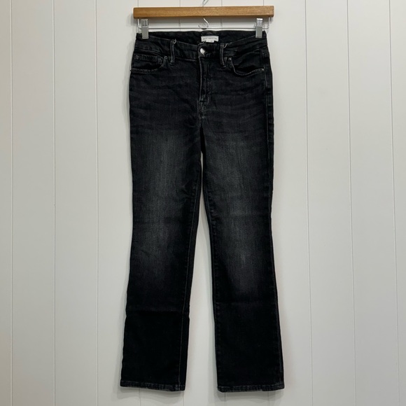 Good American Denim - Good American Good Legs Straight Leg Split Pocket Denim Jeans Size 2/26 Black